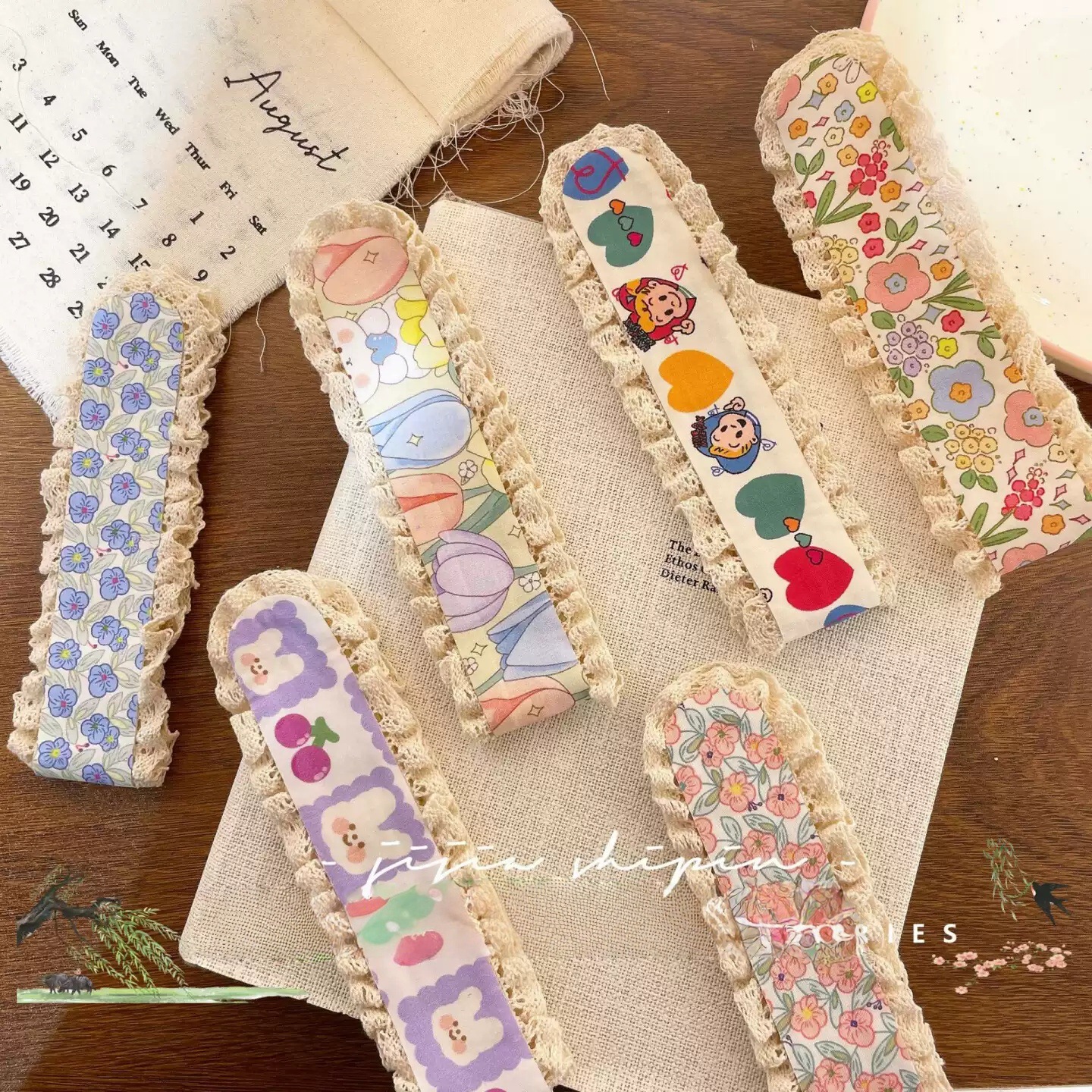 French-Style Retro Knitted Magic Tape Adult Hair Patch Bangs and Stray Hair Organizer Hairband Sweet Girl Hairband
