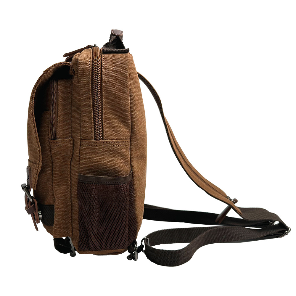 Cross-Border Fashion Canvas Backpack, Outdoor Travel Crossbody Bag, Ol Shoulder Bag for Men and Women, Backpack