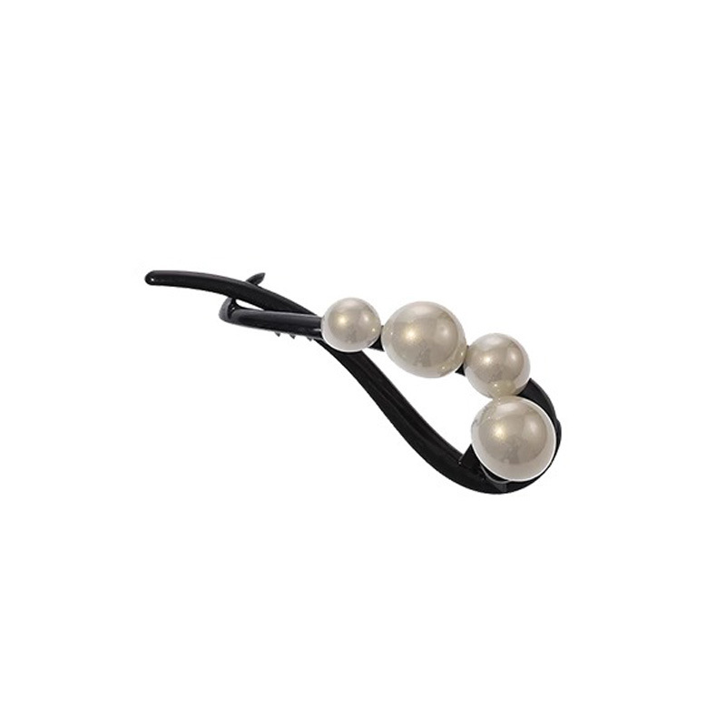 Otoño y invierno simple perla una abrazadera para el cabello torcida abrazadera para el cabello de la cabeza posterior de alta sensación abrazadera para el cabello