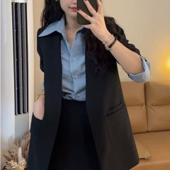 2025秋上新女装时尚显瘦休闲两件套时尚套装V领气质西服套装长袖