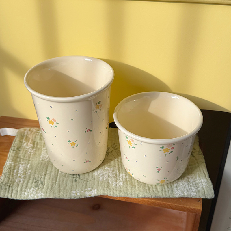 ins小清新碎花咖啡杯陶瓷手握杯水杯家用茶杯高颜值杯子女生韩国|undefined