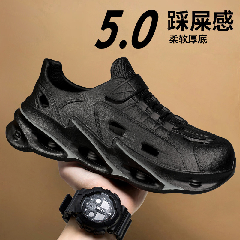 Sandalias de plataforma transfronteriza de verano, tendencia deportiva para hombres, pantuflas con todo incluido, zapatos de playa antideslizantes y transpirables