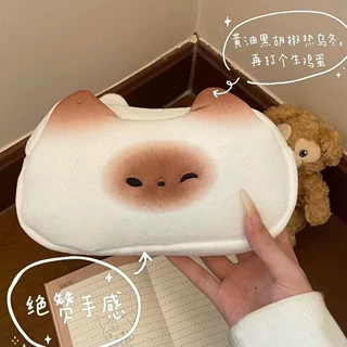 厂家批发可爱法式烤面包笔袋学生文具袋大容量铅笔盒女生化妆包包