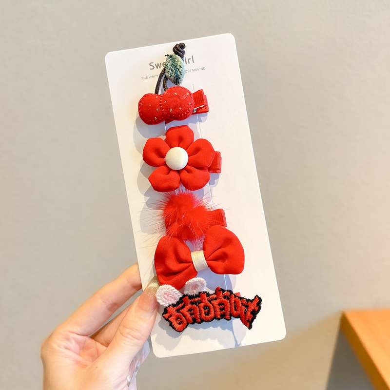 Horquilla de bebé de año nuevo, clip de pelo de sudor, tocado de bebé de niña, horquilla de lanugo para niños que no lastima el cabello, accesorios para el cabello de año nuevo