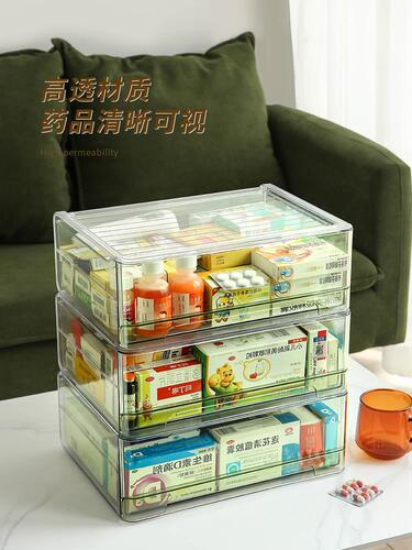 Medicine Box Home Drug Storage Box Household Drawer Style Medicine Storage Cabinet Large Capacity Multi-layer Dustproof Transparent Box