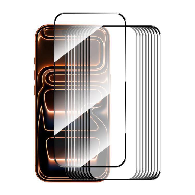 10 piezas ENKAY espesado adhesivo completo impresión de serigrafía de vidrio de aluminio de alta calidad 0.26mm 9H 2.5D acero de pantalla completa para iPhone 17 / iPho