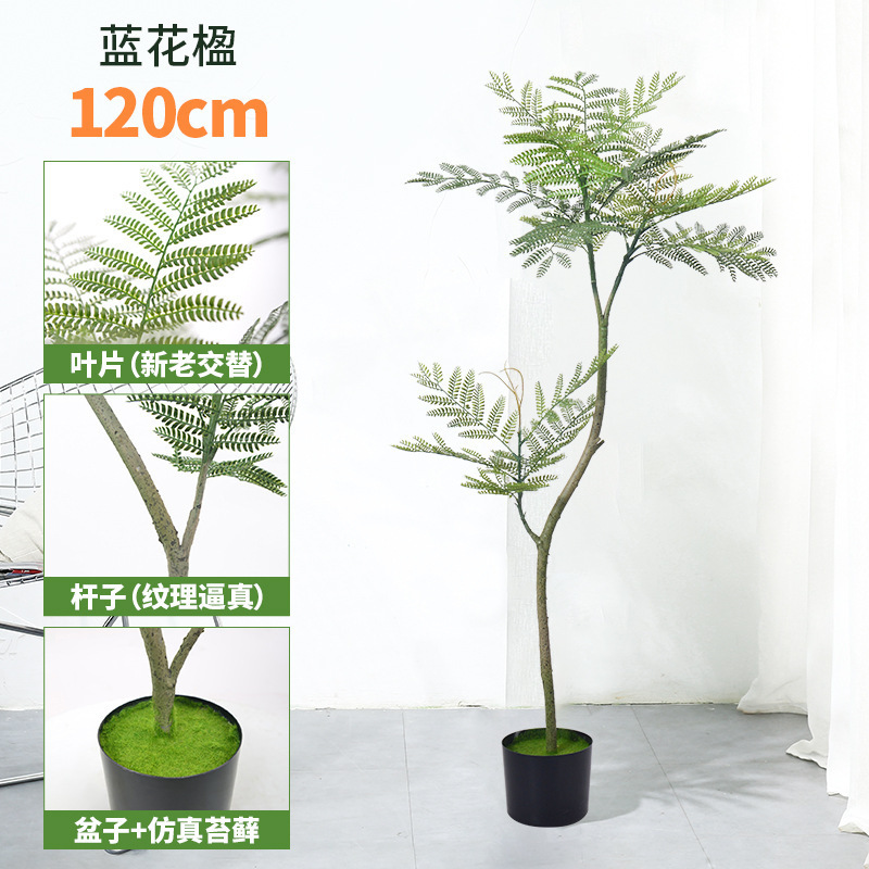 蓝花楹仿真绿植落地盆栽仿生植物摆件室内客厅沙发旁装饰盆景假树|undefined