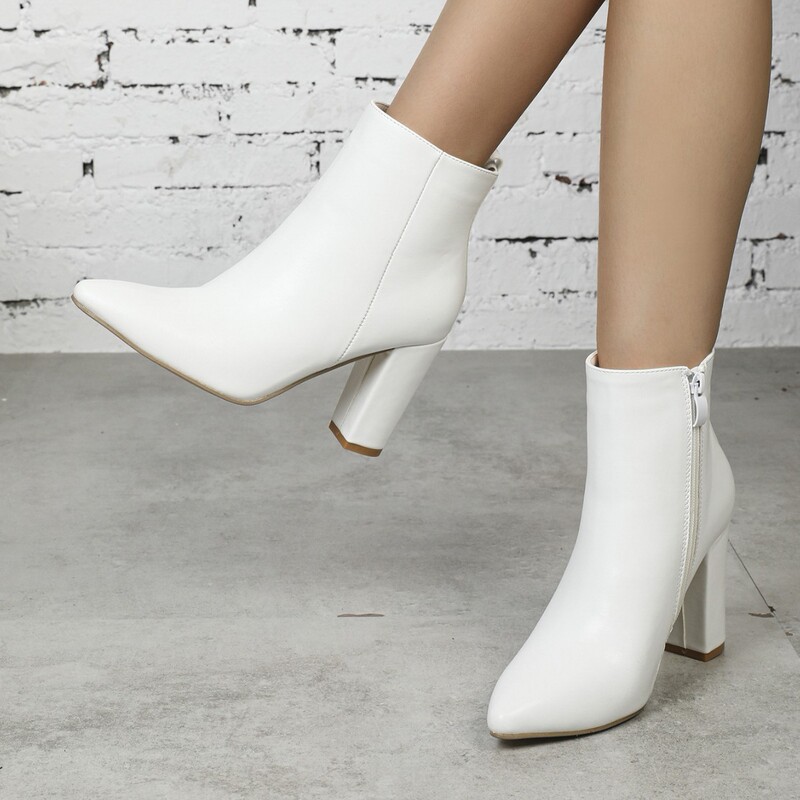 Special Clearance Sale: Foreign Trade Pointed-Toe Side-Zip Short Boots with Chunky Heels, Soft Leather, Slimming, Elegant, Versatile, Cross-Border Supply Special Clearance Sale: Foreign Trade Pointed-Toe Side-Zip Short Boots with Chunky Heels, Soft Leather, Slimming, Elegant, Versatile, Cross-Border Supply