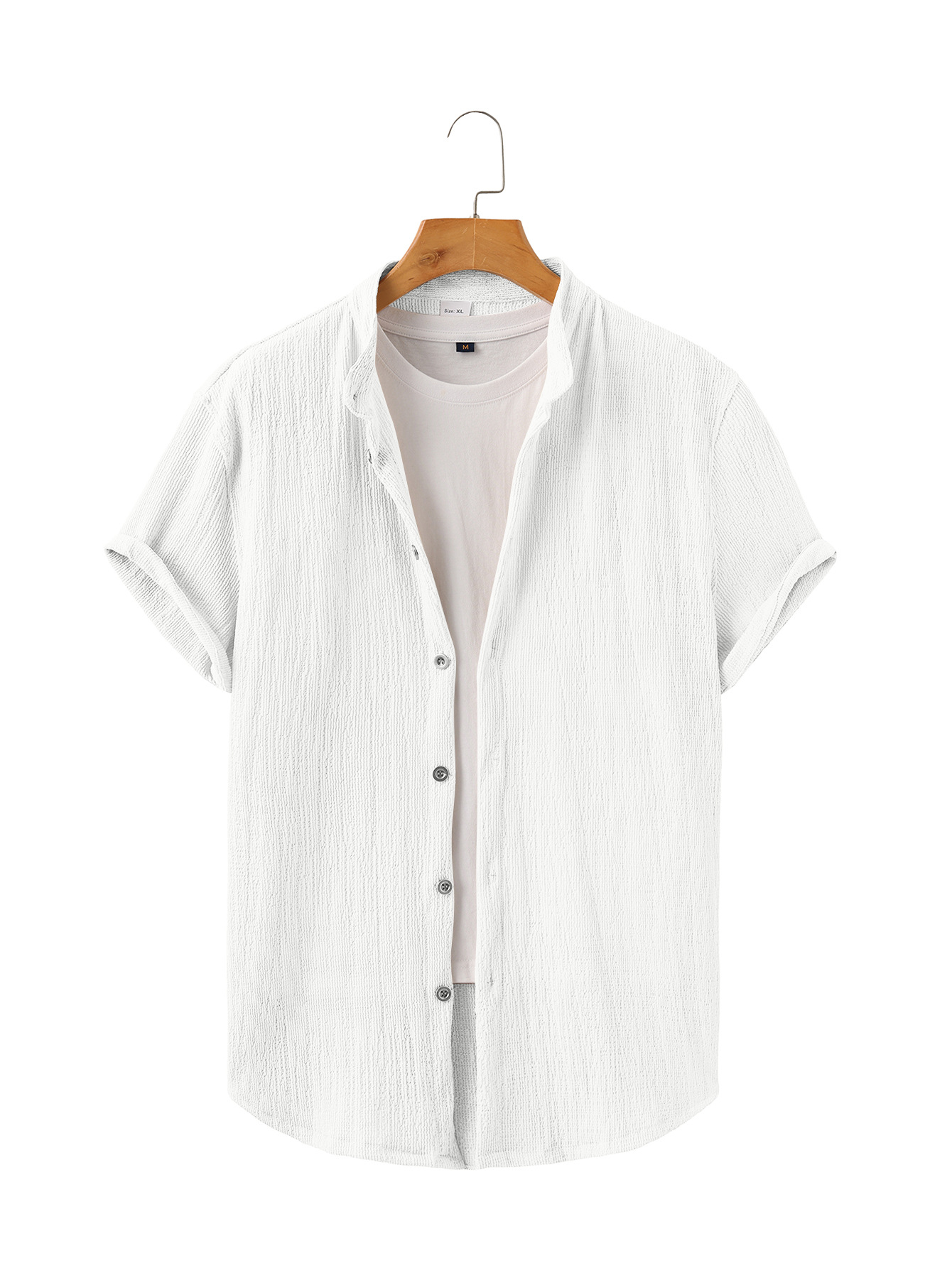 Nuevo transfronterizo Europa y América Amazon verano hombre camisa de cuello de manga corta camiseta casual ligera camiseta cardigan hombre