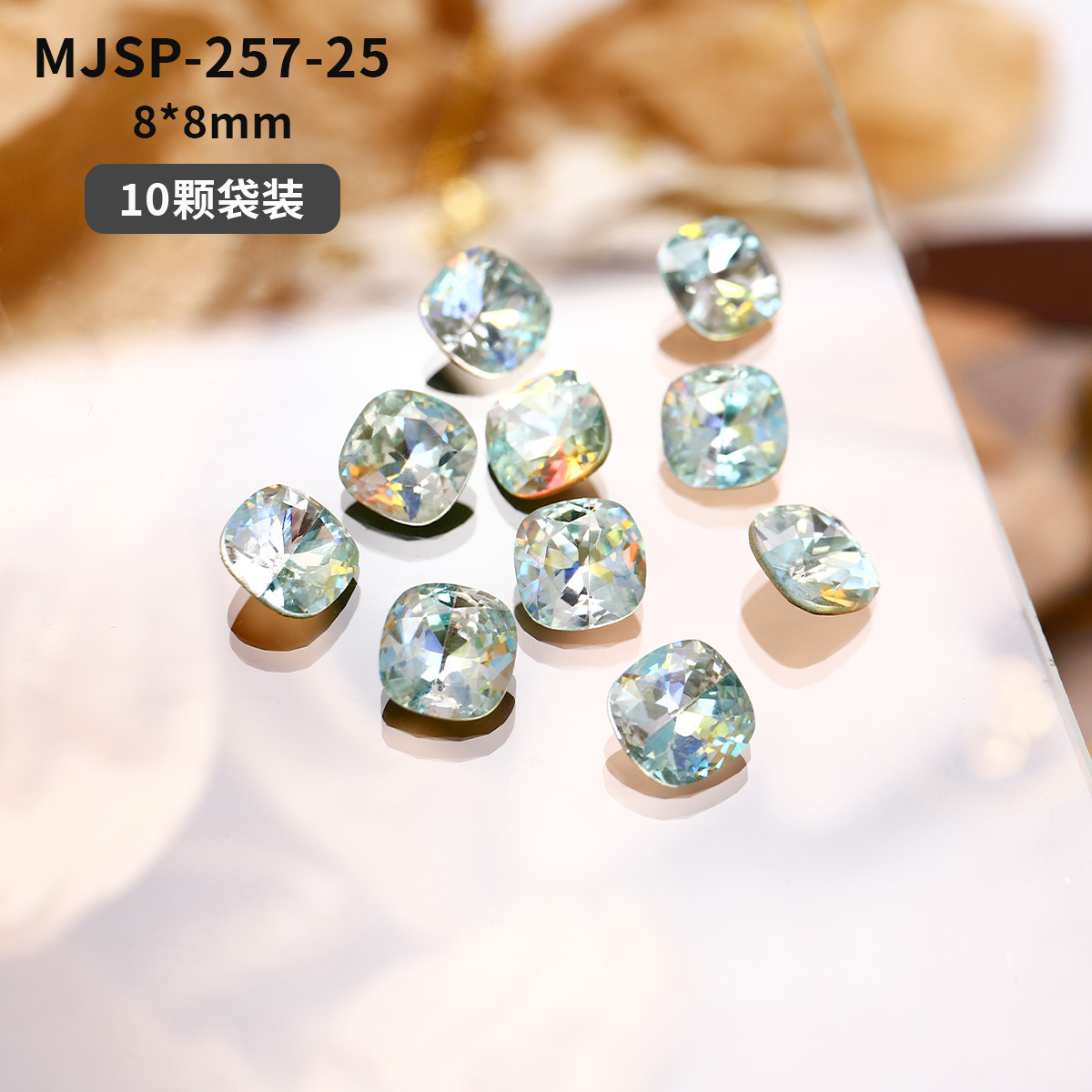 Red popularidad explosión láser arco iris taladro fantasía color punta inferior accesorios taladro joyería taladro amor taladro de manicuras flash al por mayor