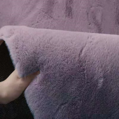 Car Carpet Computer Chair Mat Girl Popular Carpet - long-rabbit-hair-thickened-encrypted-gray-purple-diameter-80cm-round