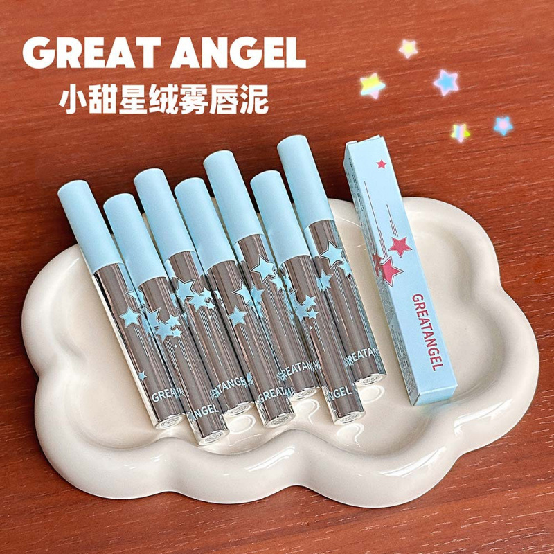 GreatAngel pequeño dulce velvet niebla labial barro sedoso niebla facial diaria viaje falso lápiz labial cosméticos transfronterizos