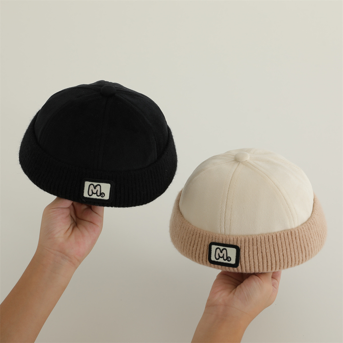 Sombreros de primavera y otoño coreanos para niños, sombreros de estilo extranjero, sombreros de bebé, sombreros de piel de melón calientes para niñas.