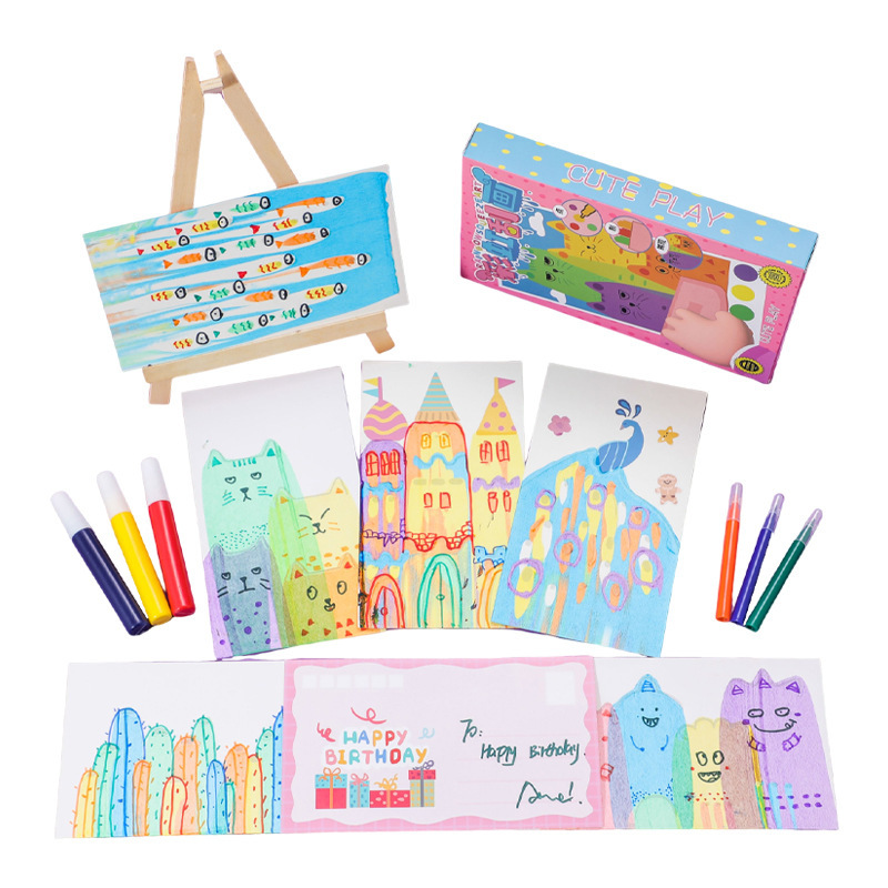 Rainbow Scratch Painting Niños hechos a mano Diy marcadores divertidos Postal Papel de dibujo colorido Estudiantes de primaria Juguetes de jardín de infantes