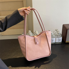 韓版ins簡約斜跨大容量托特包女2024春夏時尚上班通勤休閒單肩包