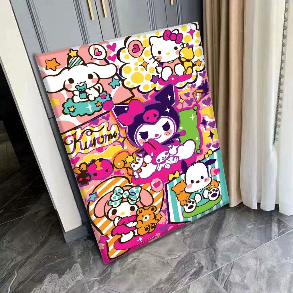 Стиль инса niche Санрио цифровая масляная живопись diy горизонтальная версия вертикальная версия домашние аксессуары ручная декоративная живопись