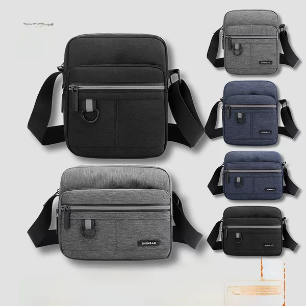 Men's Business Oxford Cloth Shoulder Bag, Simple Casual Large-Capacity Crossbody Bag, Briefcase, Men's High-End Commuter Bag