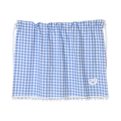 Summer Sun Protection and Heat – Sun shade - plaid-cotton-curtain-bear-blue