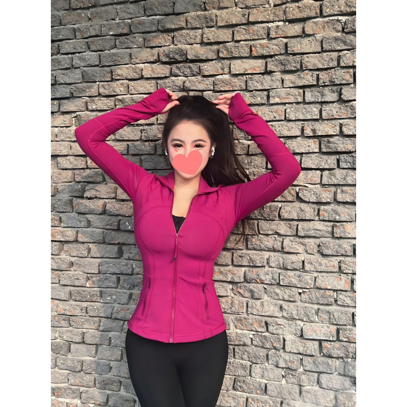 lulu同款瑜伽服上衣Define立领外套磨毛透气秋季修身夹克健身服女|undefined