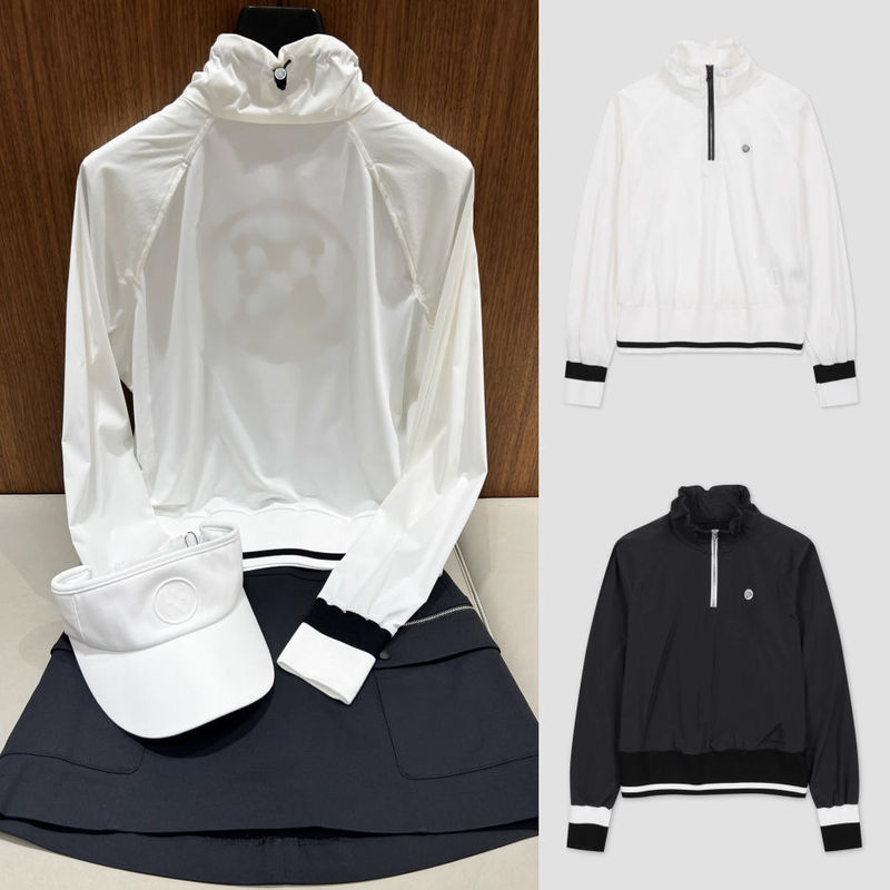 Women's Golf Clothing Early Autumn Thin Style Stand-Up Collar Half-Zip Long-Sleeved Top Outdoor Sports Breathable Windbreaker