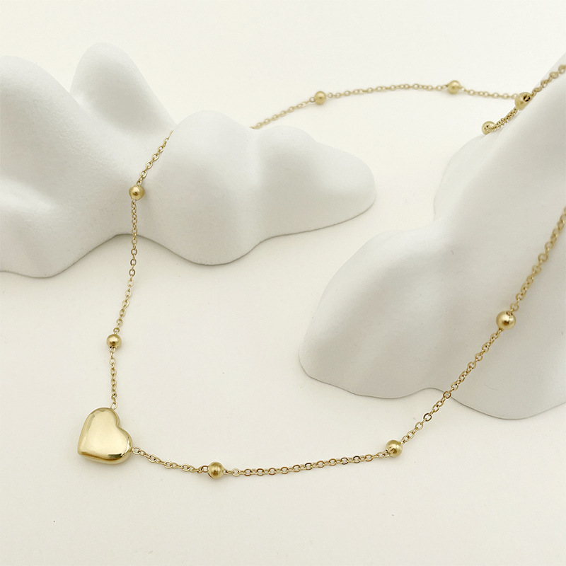 Fashion Heart Shape Stainless Steel Plating Pendant Necklace 1 Piece