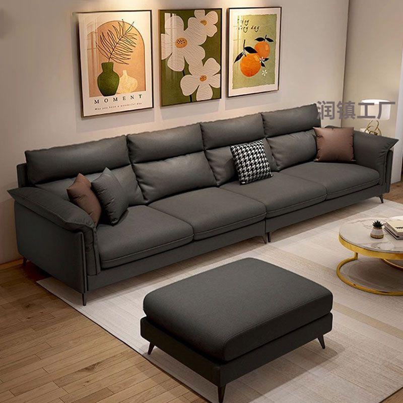 Italian Light Luxury Technology Cloth Sofa Modern Living Room Small Apartment Simple Cloth Sofa Home Wash-Free Straight Sofa