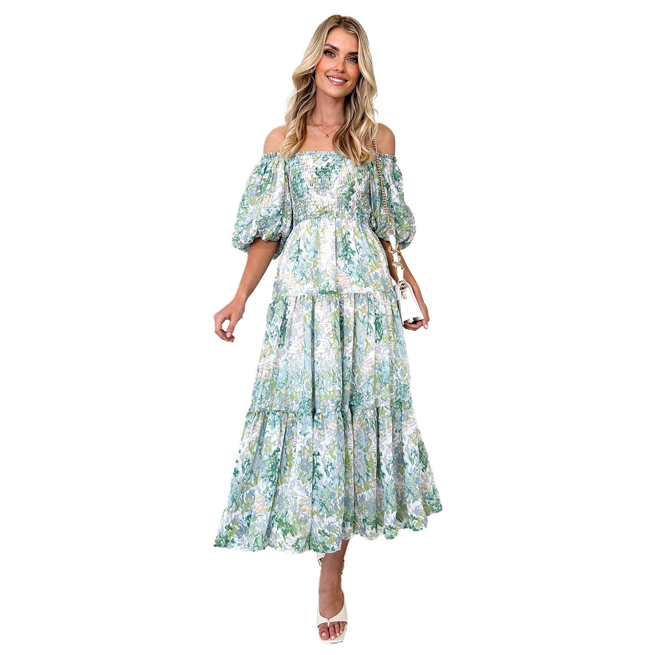 Women's Regular Dress Elegant Vacation Boat Neck Sleeveless Flower Midi Dress Daily Street display picture 36