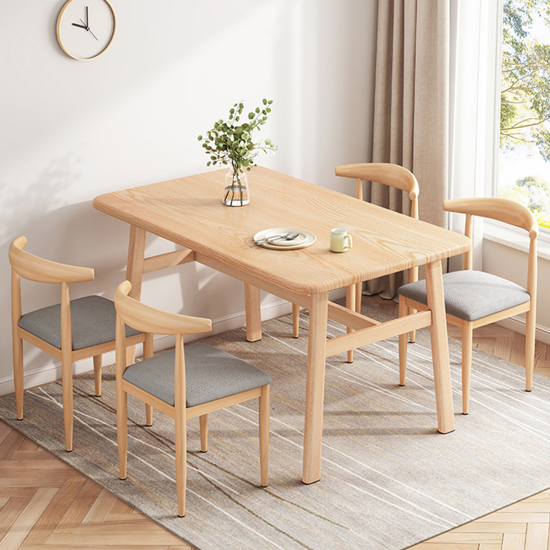 Small Apartment Rental Dining Table Home Modern Simple Dining Table Rectangular Hotel Dining Table And Chair Combination
