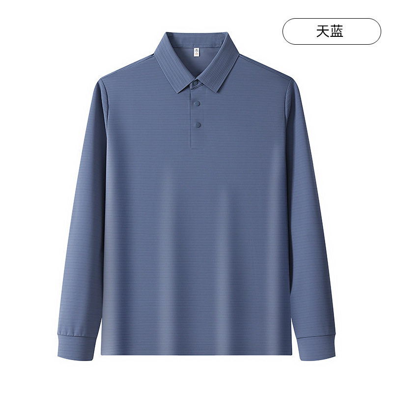 男式抗菌防晒翻领长袖工作服t恤企业商务POLO衫广告衫印图刺绣秋|undefined