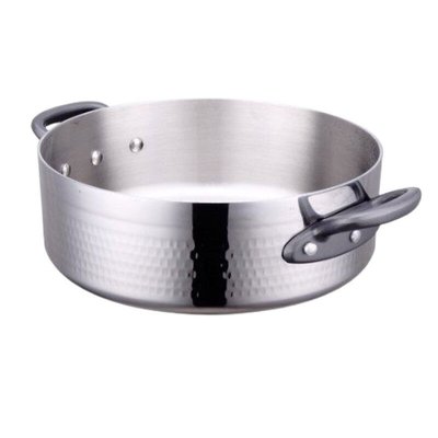 304不锈钢锅锤印锅商用汤锅双耳矮身汁锅炖锅厚底锅高身汁煲