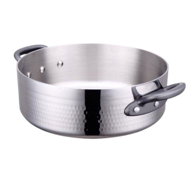 304不锈钢锅锤印锅商用汤锅双耳矮身汁锅炖锅厚底锅高身汁煲