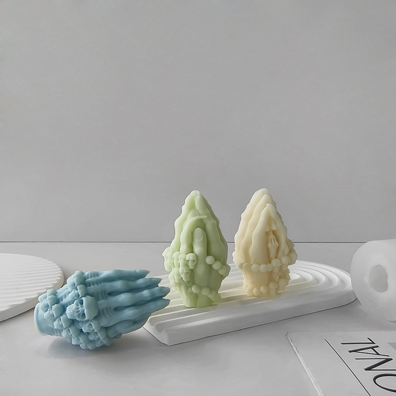 Estereoscópico cráneo gesto bananas molde diy Halloween cráneo strip molde de decoración