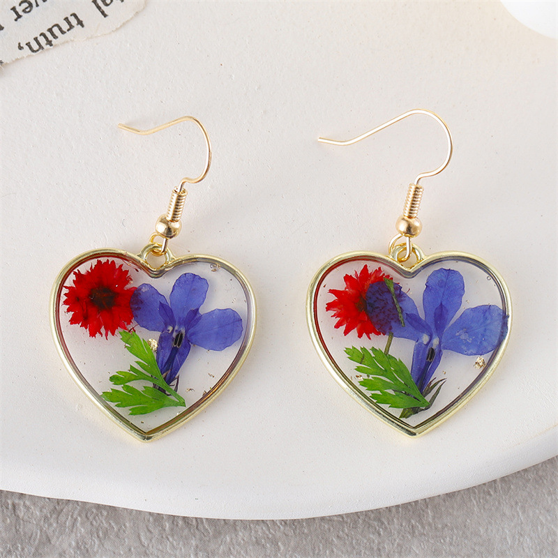 15g Weight Zinc Alloy Ear Needle Material Drop Earrings Classification 1 Pair Quantity Casual Occasion Zinc alloy Material Floral Pattern Unisex Gender Epoxy Design Pastoral, Simple Style Style 1 Pair Pastoral Simple Style Floral Epoxy Zinc Alloy Drop Earrings 4