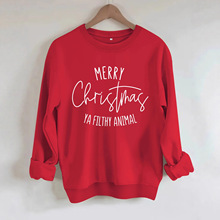 亚马逊跨境女春秋圆领秋冬外贸欧美字母题材图案印花休闲长袖卫衣