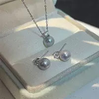 Жемчужный комплект Zhizhen Princess Diana Pearl из тонкого серебра 925 пробы с морской водой Akoya, комплект ювелирных изделий с маленькой лампочкой