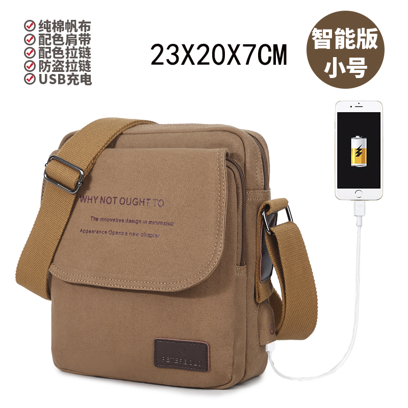 Bolso de lona para hombre, bolso de hombro, bolso de lona informal de estilo coreano para hombre, bolso cruzado de negocios, bolso cruzado pequeño, mochila, informal urbano