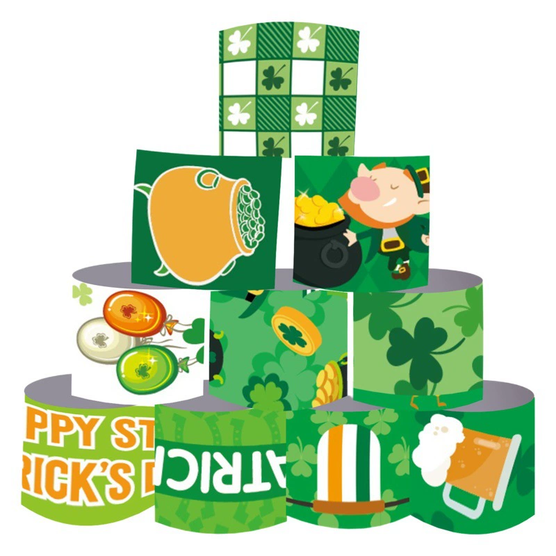 Амазонка Новый Saint-Taparik 12 Snap Ring Четырехлистная трава Пивная Вечеринка Украшение Браслет Пэт Кольцо