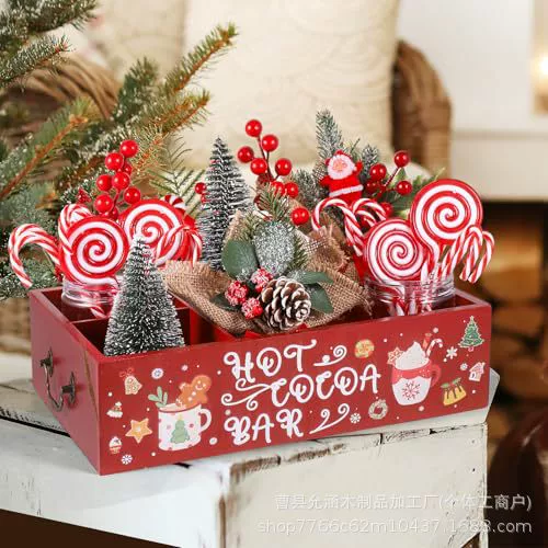 Деревянная коробка для хранения Новый год с ручкой деревянная коробка для хранения