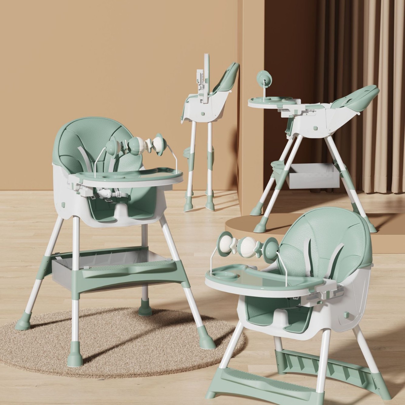 Silla de comedor para bebés, silla plegable multifuncional para bebés, mesa de comedor para bebés portátil, asiento para niños