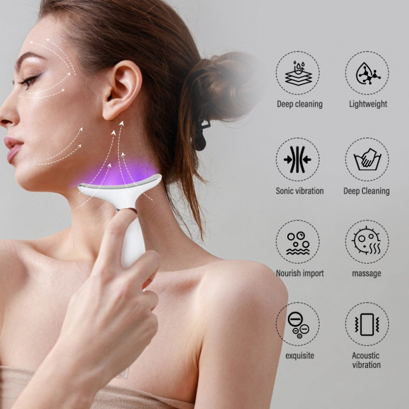 Instrumento de belleza de cuello, instrumento de belleza de cuello, instrumento de estatura de cuello, instrumento de masaje de estatura de cuello y cara de doble propósito de microcorriente, instrumento antiarrugas