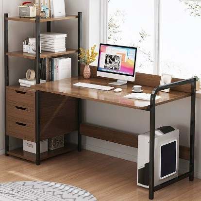라틴 아메리카산 컴퓨터 책상, 일체형 소형 책상, 임대 주택용 책상, 서랍과 책장이 결합된 책상 세트