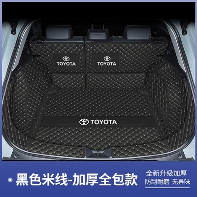 Trunk Mat: Corolla Cross, full-coverage trunk - deep-black-rice-full-coverage-toyota-corolla-cross-fuel