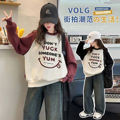 女童卫衣春秋款2025新款套装潮范洋气儿童秋季女大童牛仔裤两件套