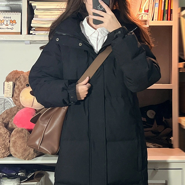 Central Academy of Drama Entrance Exam down Cotton Jacket 2025 New Loose Extended Thickened Winter Cotton Jacket over the Knee Cotton Jacket for Women