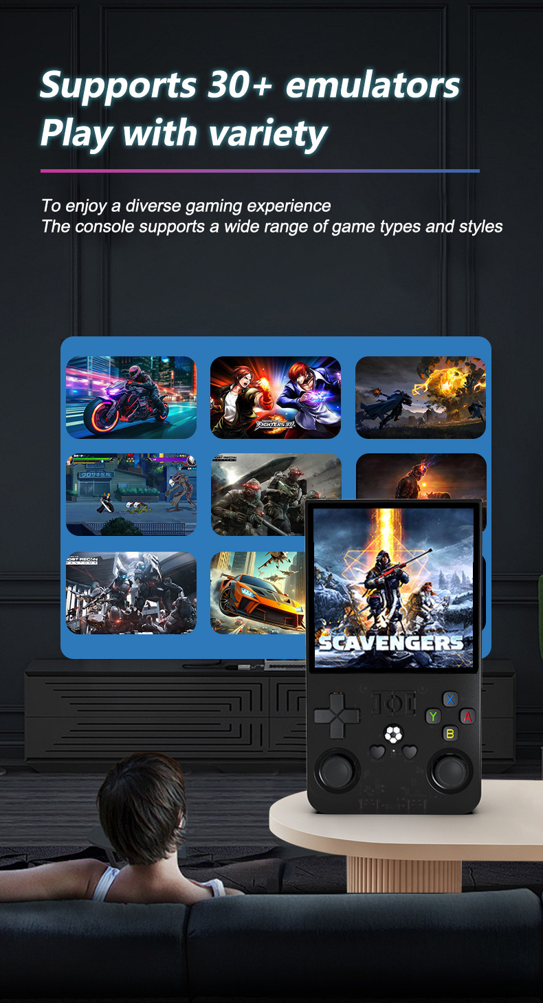 New R36MAX Open Source Handheld Retro Game Console 4.0inch IPS Screen Portable Pocket Arcade_voghion.com