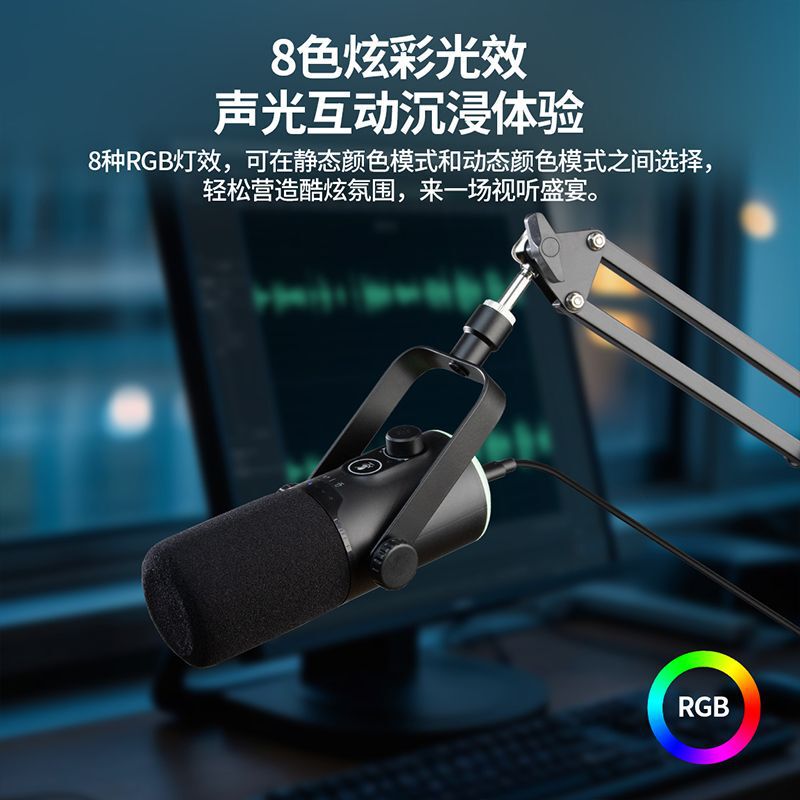 ダイナミックマイク携帯電話録音コンピュータデスクトップライブブロードキャストノイズリダクション歌プロフェッショナル有線カンチレバーUSBマイク|undefined