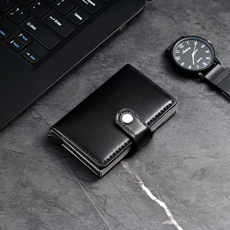Nuevo tipo de metal automático pop-up bolsa de tarjetas para hombres y mujeres, cartucho anti-magnetizado, caja de tarjetas exquisita y simple, ultra-delgada