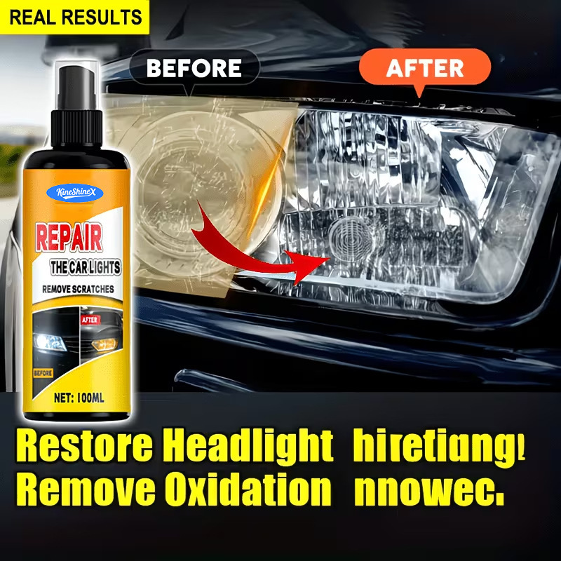 Kineshinex Car Headlight Lens Repair Agent Quickly Solves the Problem of Blurred Oxidation and Yellowing, Restoring the Brightness of the Headlights