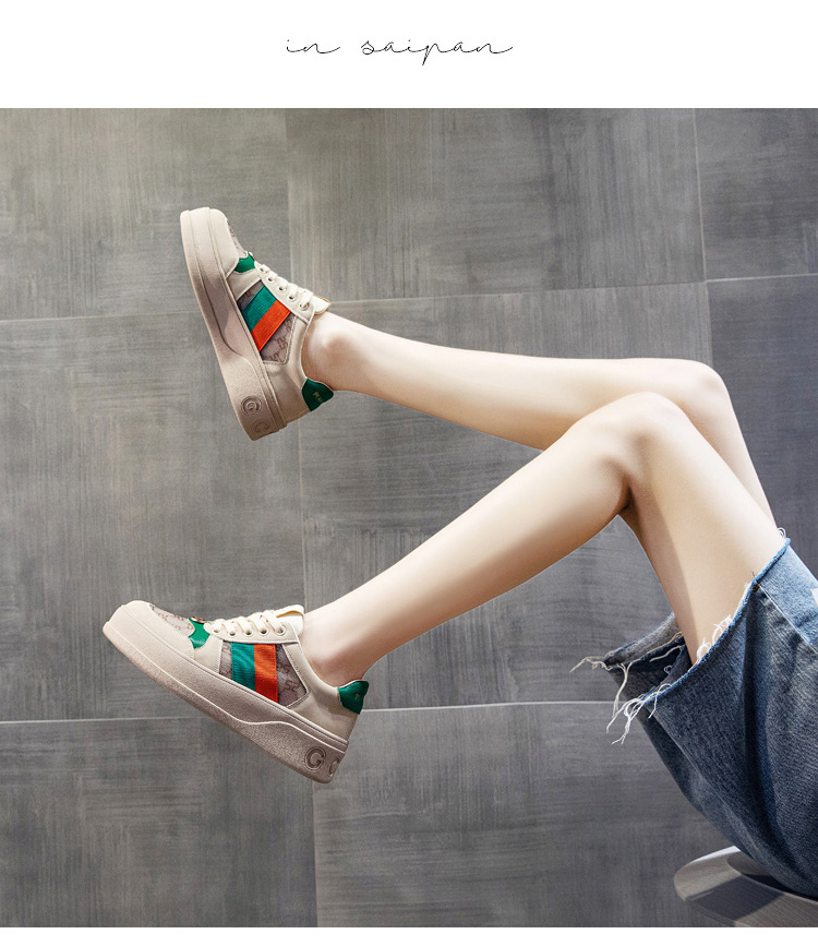 2023 Spring And Autumn New Leather Thick-soled Sneakers Women&#39;s Net red sponge cake dirty shoes European goods mesh women&#39;s shoes tide_voghion.com