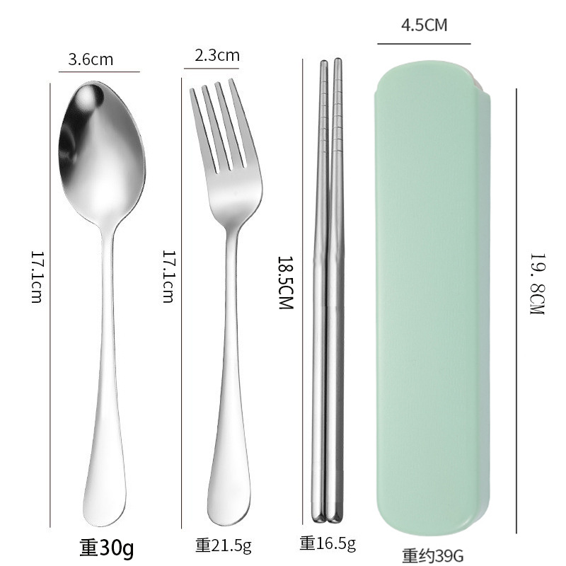 304 "녹색" 숟가락, 포크 및 젓가락 3 종 세트